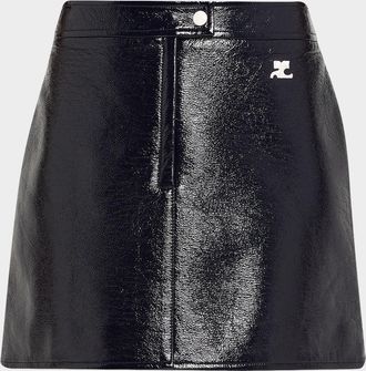 Courr&egrave;ges Reedition Vinyl Mini Skirt