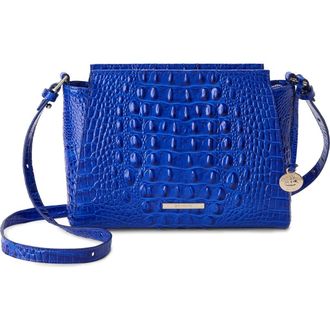 Brahmin Hillary Croc Embossed Leather Crossbody Bag in Ultramarine at Nordstrom