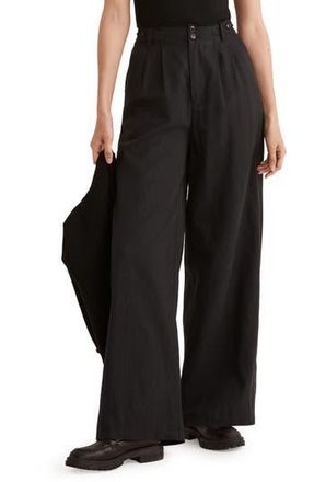 Madewell Harlow Wide Leg Pants in True Black at Nordstrom Rack, Size 6