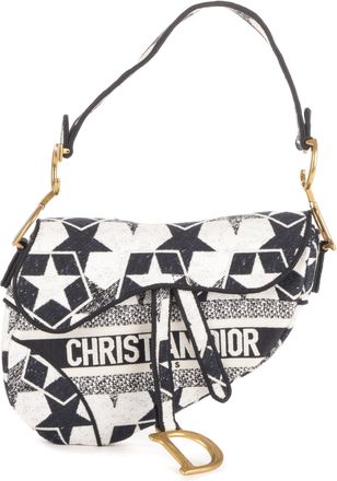 Dior Pre-owned Womens Stars Embroidered Saddle Bag Shoulder Bag - Blue/Navy - One Size