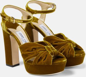 Jimmy Choo London Heloise 120 velvet platform sandals