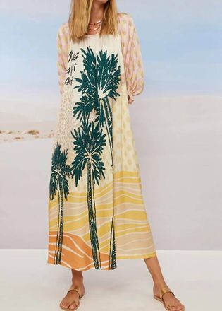 Me369 Amelia Puff Sleeve Dress In Multi