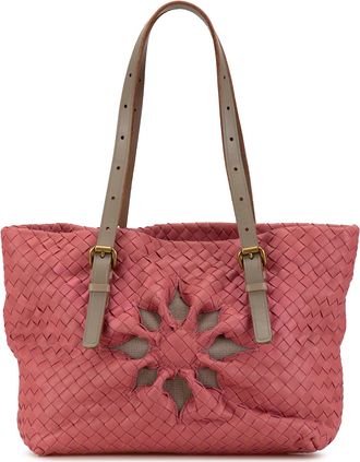 Bottega Veneta Pre-owned Womens Woven Leather Tote Bag - Pink - One Size