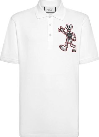 Philipp Plein Polo Shirt SS Skully Gang - Heren - Polos - Wit - 4XL - Katoen - Tops
