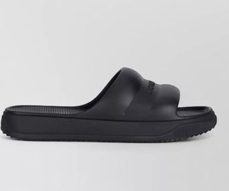 Moncler rubber slide sandals embossed logo strap