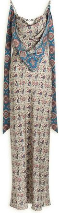 Paco Rabanne Paisley Satin Maxi Dress - Multi Print - 34 (UK6 / XS)