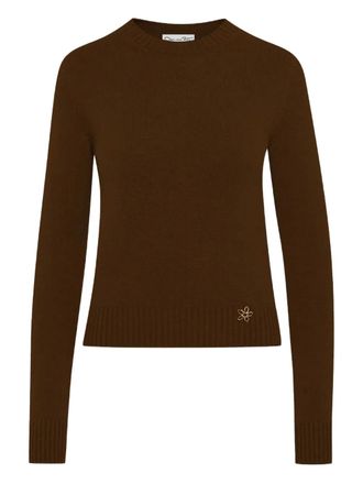 Oscar De La Renta scarf-detail sweater - women - Cashmere - L - Brown