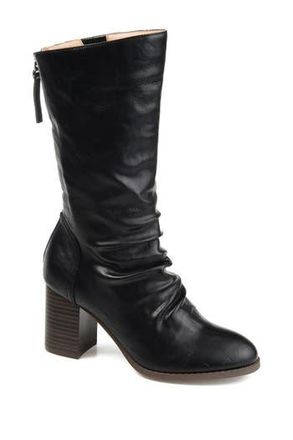 Journee Collection Sequois Slouch Heeled Boot in Black at Nordstrom Rack, Size 11