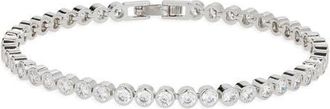 Nordstrom Cubic Zirconia Bezel Tennis Bracelet in Clear- Silver at Nordstrom
