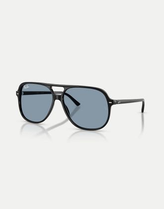 Ray-Ban Bill - Occhiali da sole quadrati neri con lenti blu-Nero