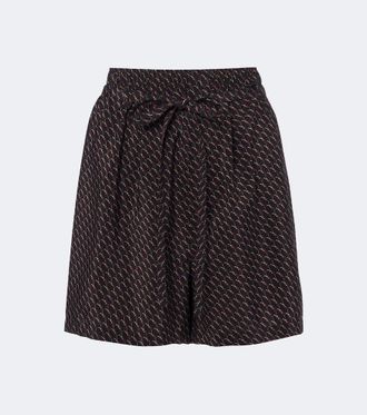 Saint Laurent Cassandre printed silk shorts