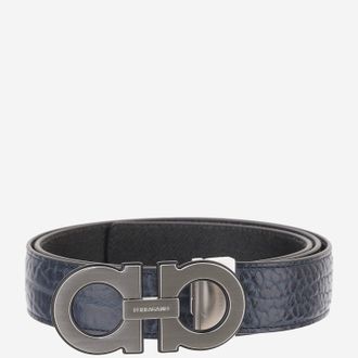 Ferragamo omkeerbare leren riem met haken