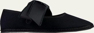 Vibi Venezia Maxi Bow Cotton Grosgrain Ballerina Flats