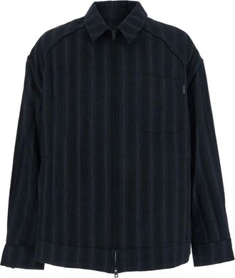 Juun.J Classic Collar Striped Jacket - Heren - Zomerjassen - Zwart - L - Katoen - Jassen