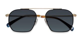 Etnia Barcelona Empuries Sun Polarized GDBK Mens Sunglasses Black Size 55