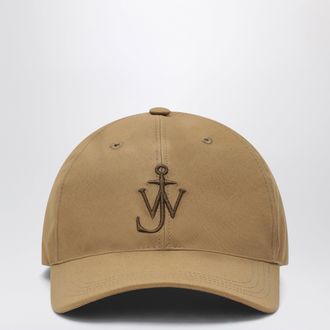 J.W.Anderson Baseball cap in beige waxed cotton with anchor embroidery