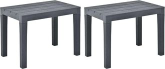 vidaXL Bancos De Jard&iacute;n 2 Unidades Pl&aacute;stico Gris Antracita Vidaxl