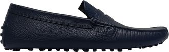 Tod's Tods Gommino Penny Driving Loafers in Navy Blue Calf Leather