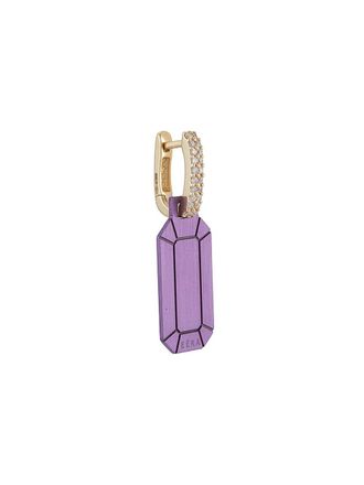 E&eacute;ra Tokyo diamond-embellished single earring - women - Diamond/18kt Gold - One Size - Purple