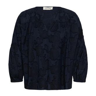 Soaked In Luxury Paris Blouse - Dames - Blouses & Shirts - Blauw - Maat: M Poliester