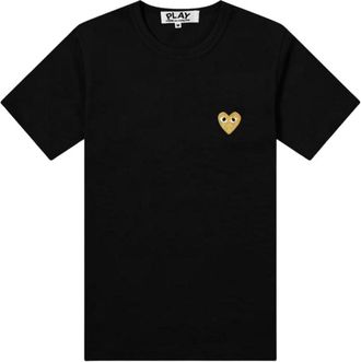 Comme Des Gar&ccedil;ons SS25 Gold Heart T-Shirt Black AX-T216-051-1