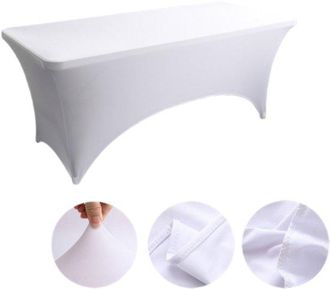 OEM Mantel Cuadrado, Mantel, Cubierta De Tela, Lavable, Bodas, Banquetes Y Fiestas, 183 Cm (largo) X 75 Cm (ancho) X 75 Cm (alto), Blanco