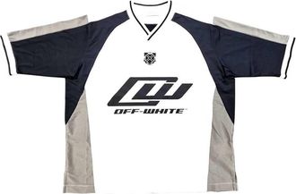 Off-white Off-White-T-Shirt mit V-Ausschnitt und Logo-Print