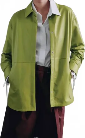 Beatrice .B Leather Shirt In Lime