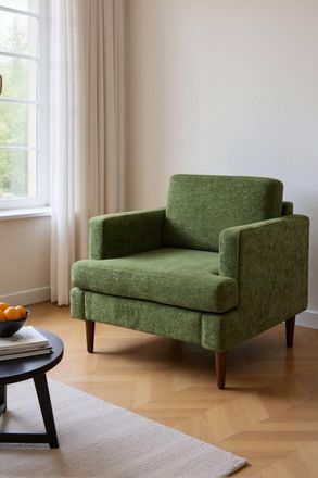 Living and Home Mid-Century Single Sofa Armchair in Green