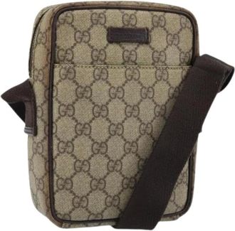 Gucci Pre-owned Cross Body Bags, female, Beige, Size: ONE SIZE Pre-owned Vintage GG Canvas Shoulder Bag