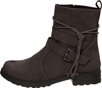 Generic Womens Ankle Boots Mid-Calf Cowgirl Cowboy Boots with Low Chunky Heel Side Zipper Comfortable Classic Round Toe Motorcycle Style Fashion Western Boot 