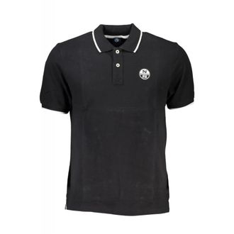 North Sails Polo Shirts, male, Black, Size: M Short Sleeve Polos in Black Cotton
