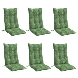 vidaXL Cojines Silla Respaldo Alto 6 Uds Tela Oxford Estampado Hojas Vidaxl