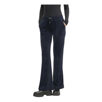 Juicy Couture Dames, Broeken, Blauw, Maat: 2XS Velours