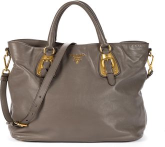 Prada Pre-owned Womens Soft Tote Shoulder Bag - Grey - One Size