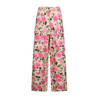Liu Jo Wide Trousers, female, Pink, Size: W26 Printed Cotton Drill Cargo Trousers