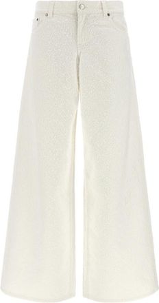 Stella McCartney Jeans - Dames - Wijde Broeken - Wit - W26 - Katoen - Broeken