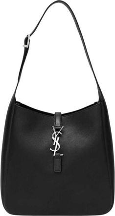 Saint Laurent Le 5 &Agrave; 7 Supple Small - Dames - Schoudertassen - Zwart - ONE Size - Leer - Tassen