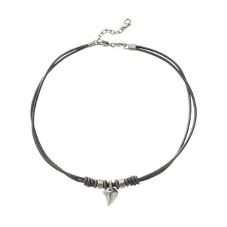 Fossil Bronson Ketting - Heren - Accessoires - Zwart - Maat: ONE Size Leer