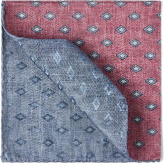 Brunello Cucinelli Fazzoletto da taschino con stampa - Blu