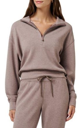 Travis Mathew Skyloft Soft Echo Half Zip Pullover in Heather Truffle at Nordstrom Rack, Size X-Large