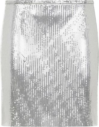 Paco Rabanne Mesh Mini Rok - Dames - Korte rokken - Grijs - M - Rokken