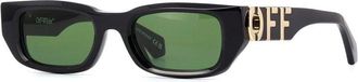 Off-white Sunglasses Rectangle Full Rim, Black Frame And Green Lens Oeri124Fillmore1055
