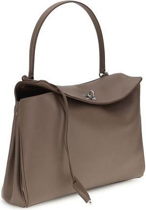 Balenciaga Womens Gray Calf Leather Bos Taurus Shoulder Bag