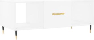 vidaXL Mesa De Centro Madera Contrachapada Blanco 102x50x40 Cm Vidaxl