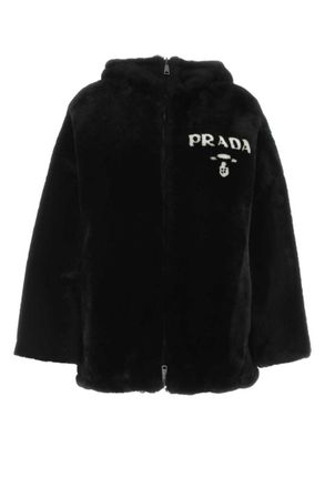 Prada Black reversible fur coat