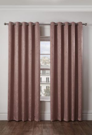 TJ Hughes Regency - Elegant Woven Thermal Blackout Eyelet Curtains in Blush Pink - TJ Hughes Black