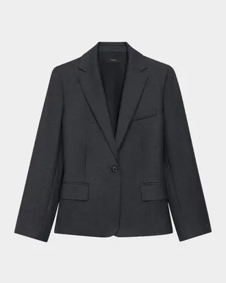 Theory Flannel One-Button Slim Jacket