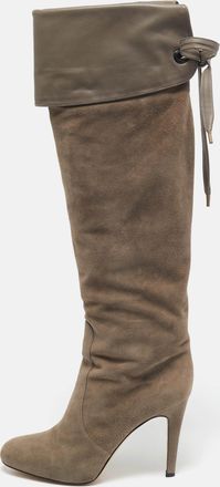 Gianvito Rossi Beige Suede Knee Length Boots