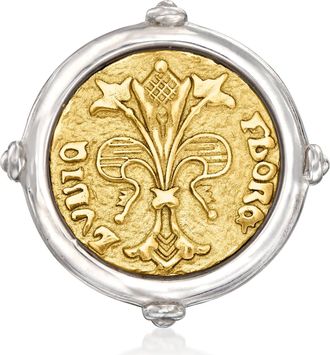 Ross-Simons Italian 2-Tone Sterling Silver Replica Florin Coin Ring